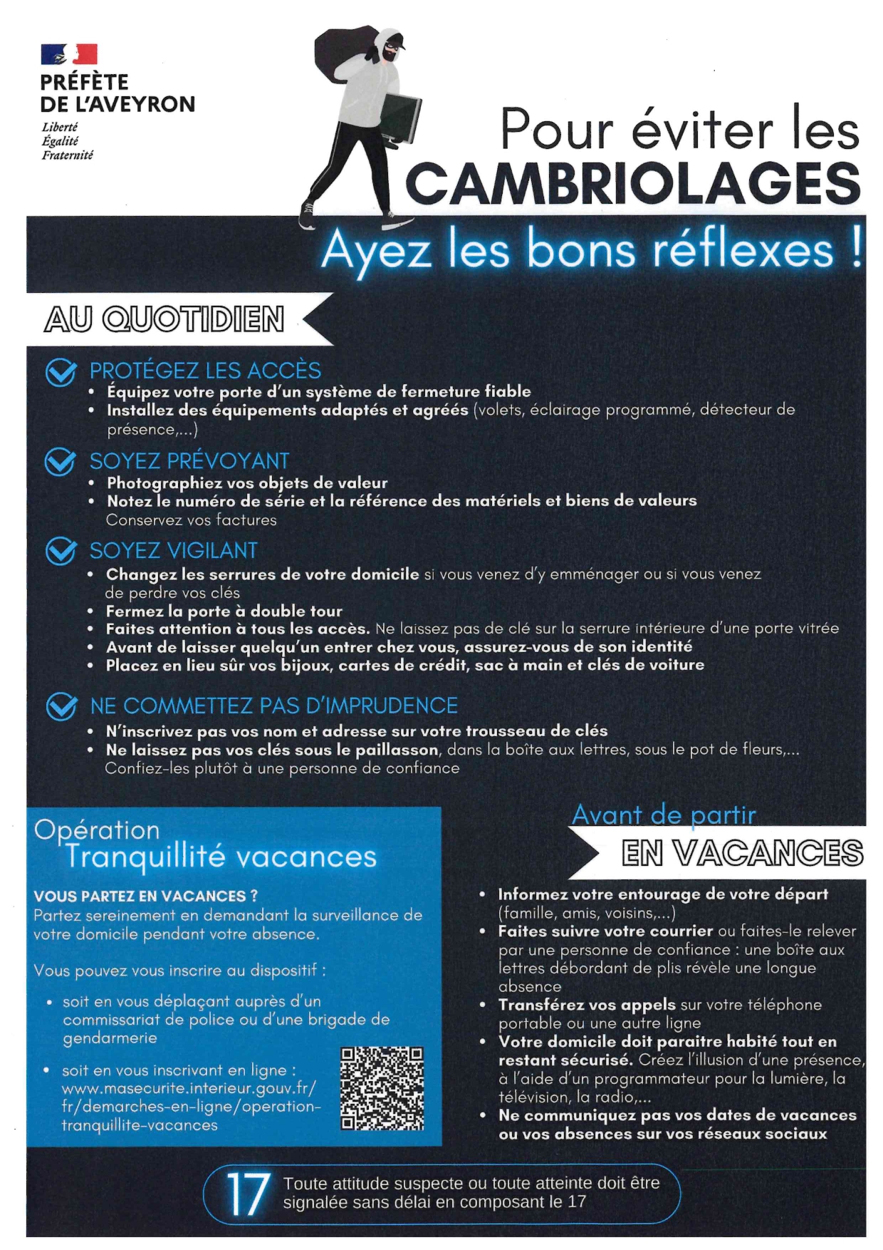 Lire la suite à propos de l’article CAMPAGNE ANTI-CAMBRIOLAGE